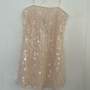 Zara Pink Floral Sequin Mini Dress